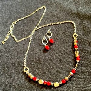 Set of necklace and earrings